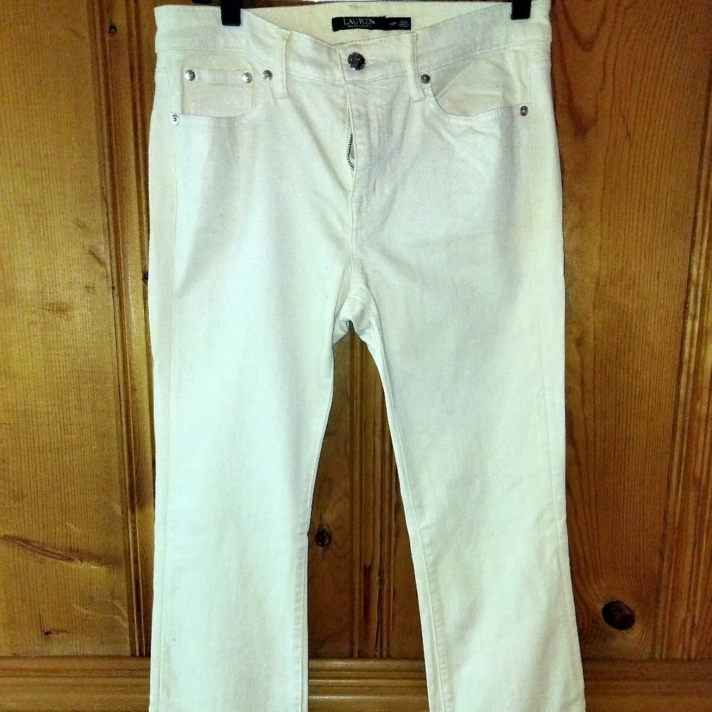 Ralph Lauren Cream Straight Jeans Classic Style